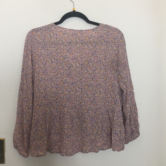 Hippie Rose Womens Sz/L Crinkle Peasant Boho Top - Picture 3 of 7